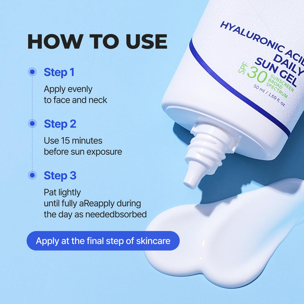 Hydrating close-up of ISNTREE Hyaluronic Acid Daily Sun Gel in use
