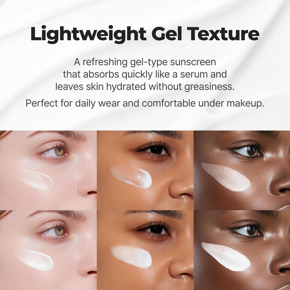 No white cast visible on skin after applying ISNTREE Daily Sun Gel