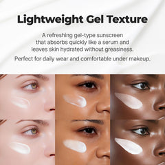 No white cast visible on skin after applying ISNTREE Daily Sun Gel