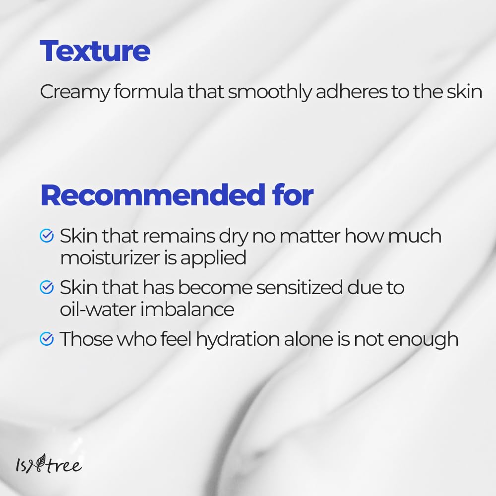 ISNTREE Hyaluronic Acid Moist Cream balances moisture and oil for clear skin