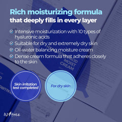 ISNTREE Hyaluronic Acid Moist Cream texture swatch, light non-greasy finish