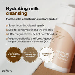 IsNtree Yam Root cleanser in use shows hydrating, mild care for dry skin