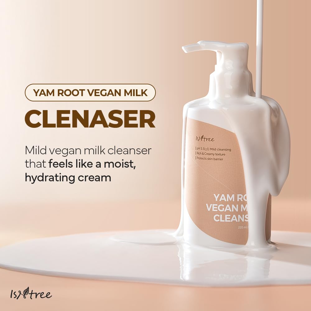 IsNtree Yam Root rich creamy texture closeup highlights comfortable, non-foaming cleansing