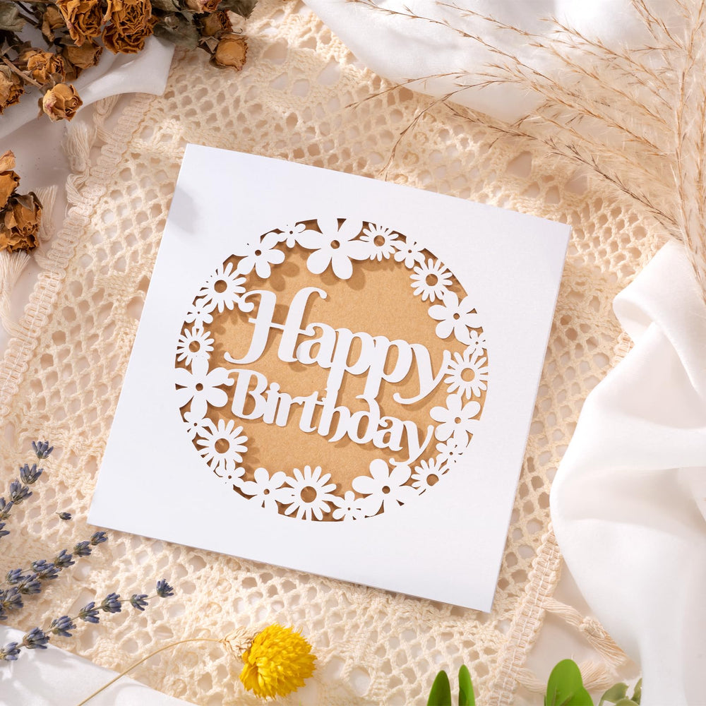 Isolune paper-cut birthday card to share warm wishes