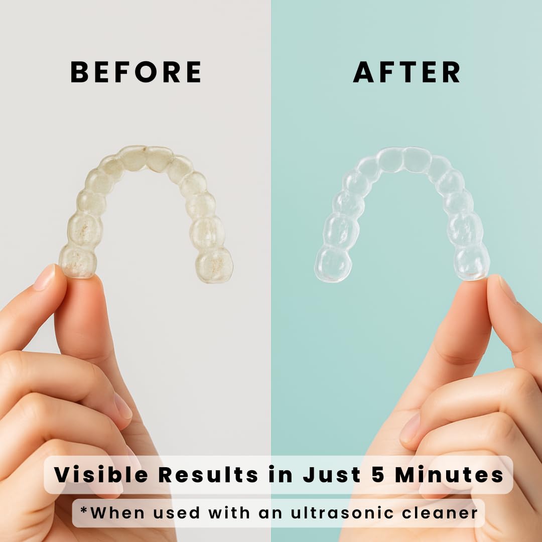 iSonic AlignerClean with dentures and retainers in use