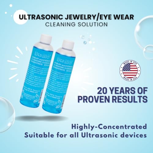 iSonic 8 oz bottles in ultrasonic bath showing deep cleaning action