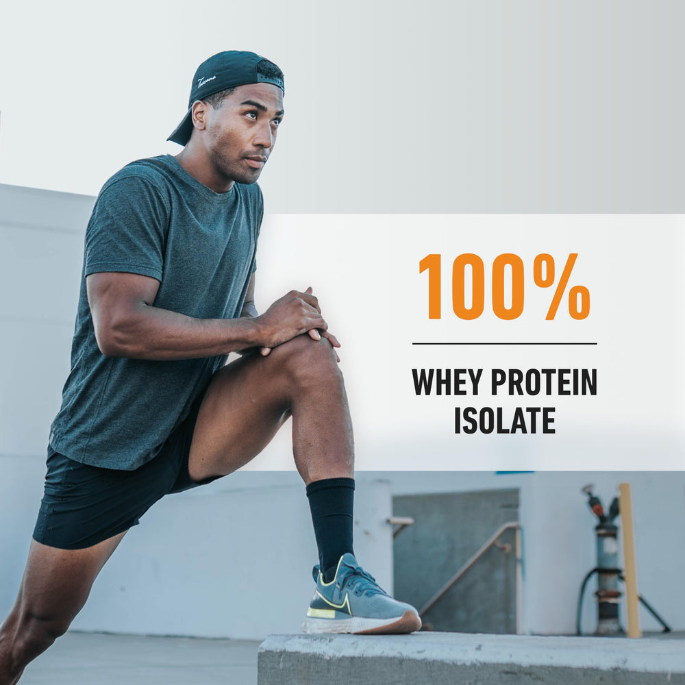 Baking-friendly Isopure whey powder in a mixing bowl for recipes.