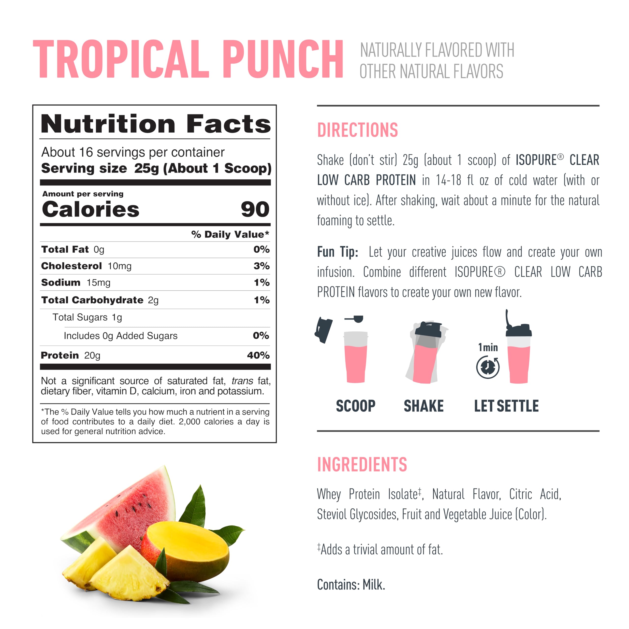 Close-up of the nutrition panel confirms lactose-free and gluten-free assurances.