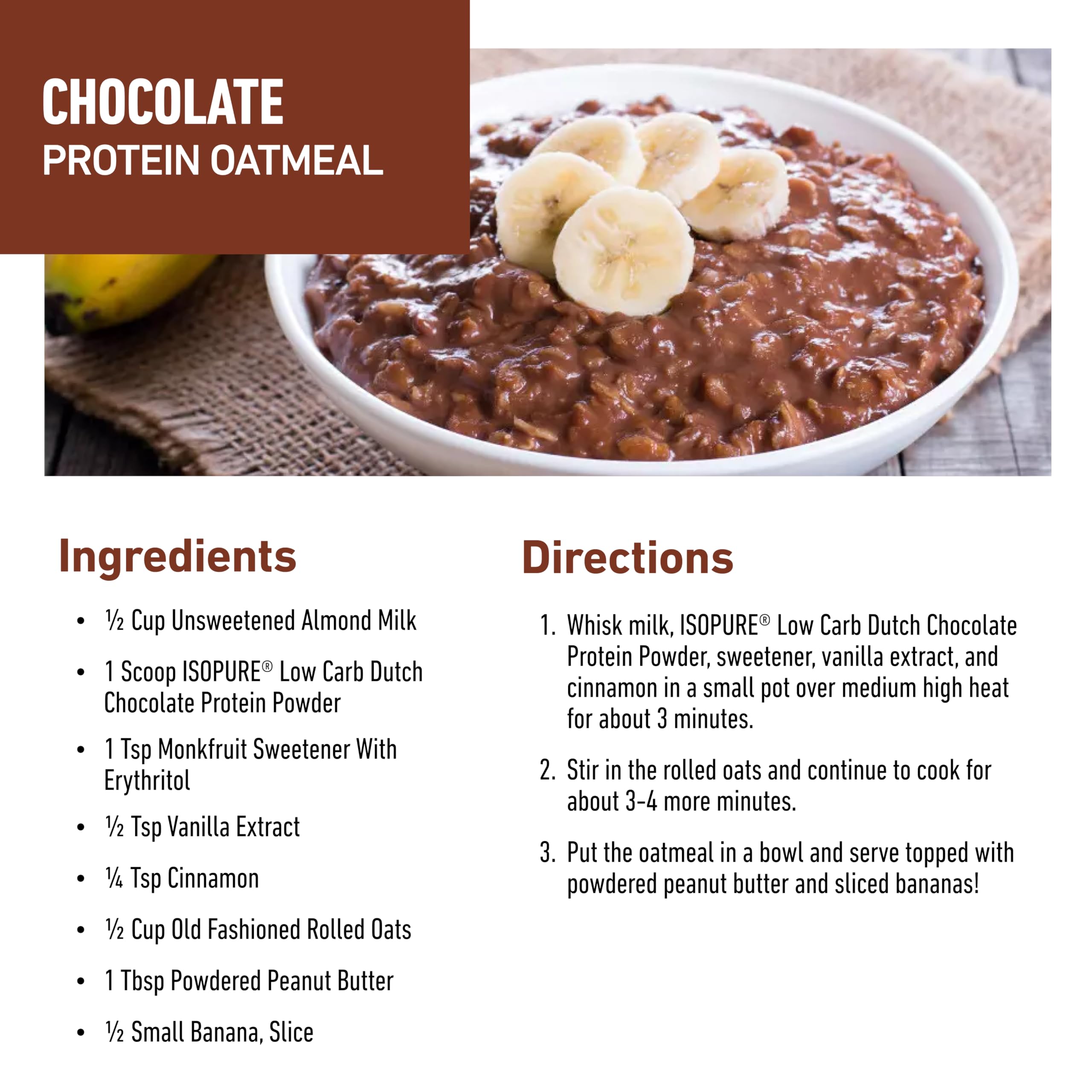 Isopure ingredient panel notes vitamins and minerals for daily support.