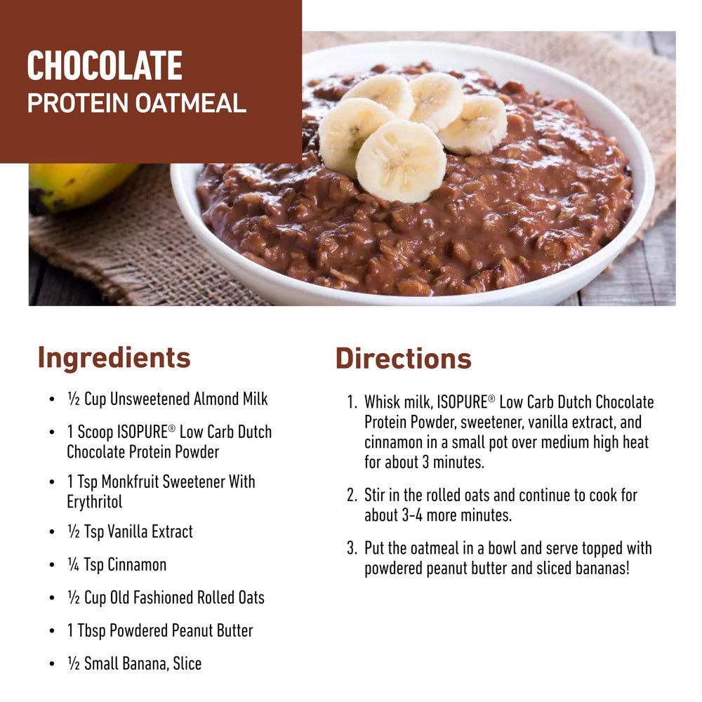 Isopure ingredient panel notes vitamins and minerals for daily support.