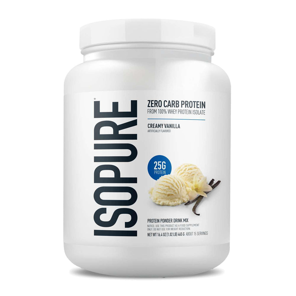 Isopure Nutrition Facts label closeup highlights vitamins and minerals.