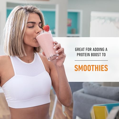 Smooth Isopure protein powder blended into a green smoothie for a quick lift.