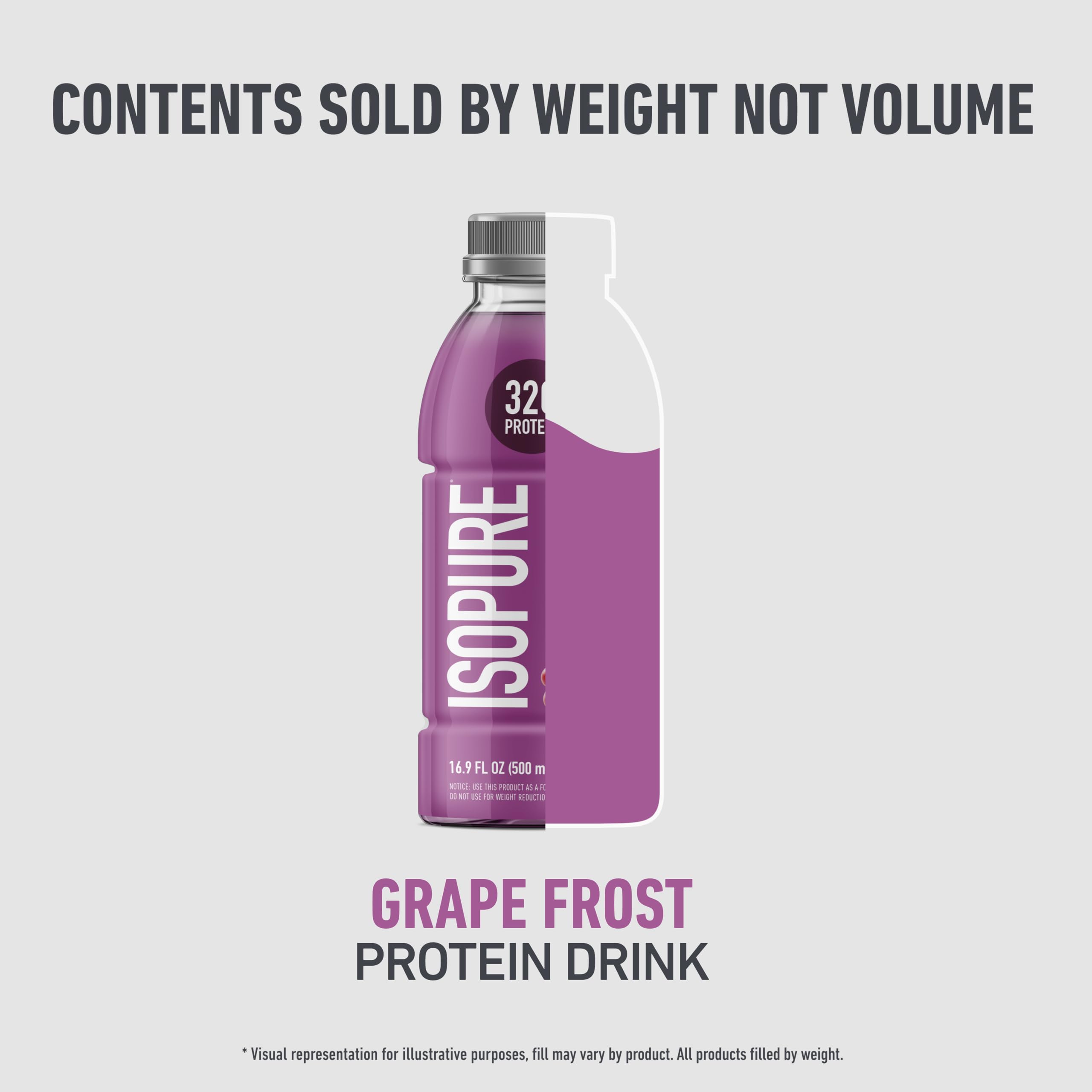 Isopure ready-to-drink bottle emphasizes zero sugar, zero carbs, zero fat.