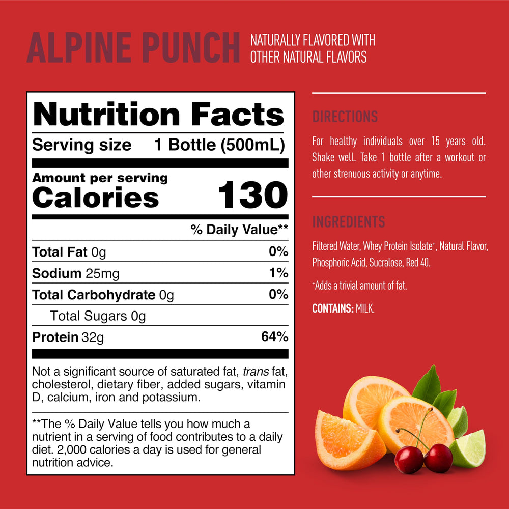 Refreshing fruit flavor demonstrates a light, low-carb protein option.