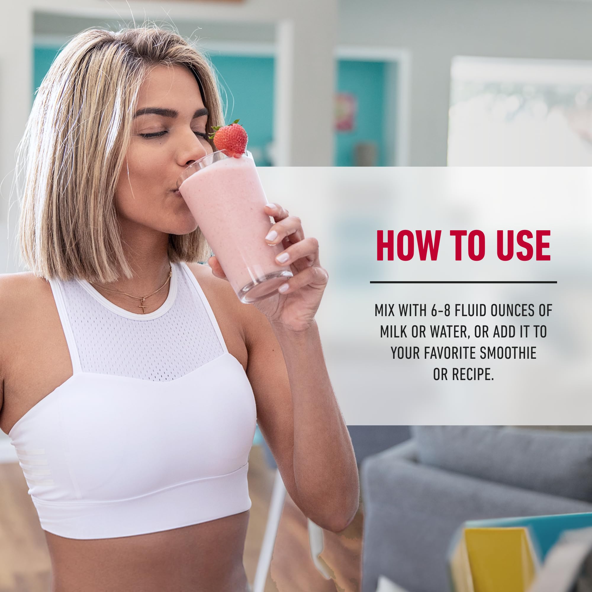 Smooth strawberry smoothie using Isopure powder and your favorite milk