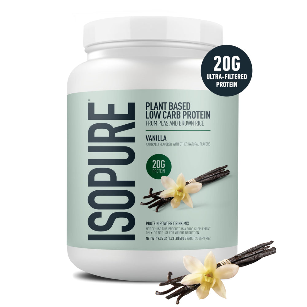 Isopure vanilla protein shaker ready for a post-workout smoothie