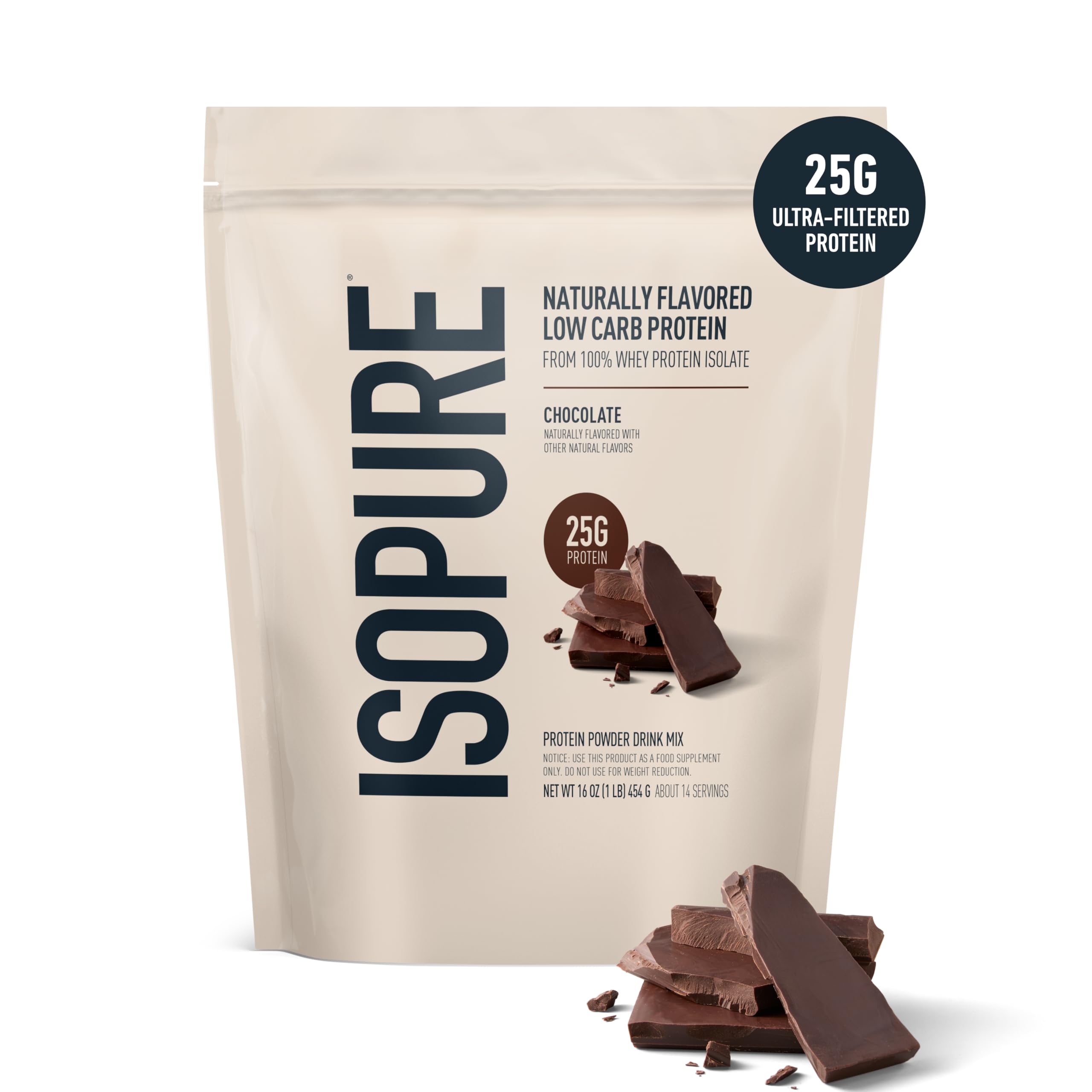 Isopure whey isolate 1lb packaging ready for shakes and smoothies