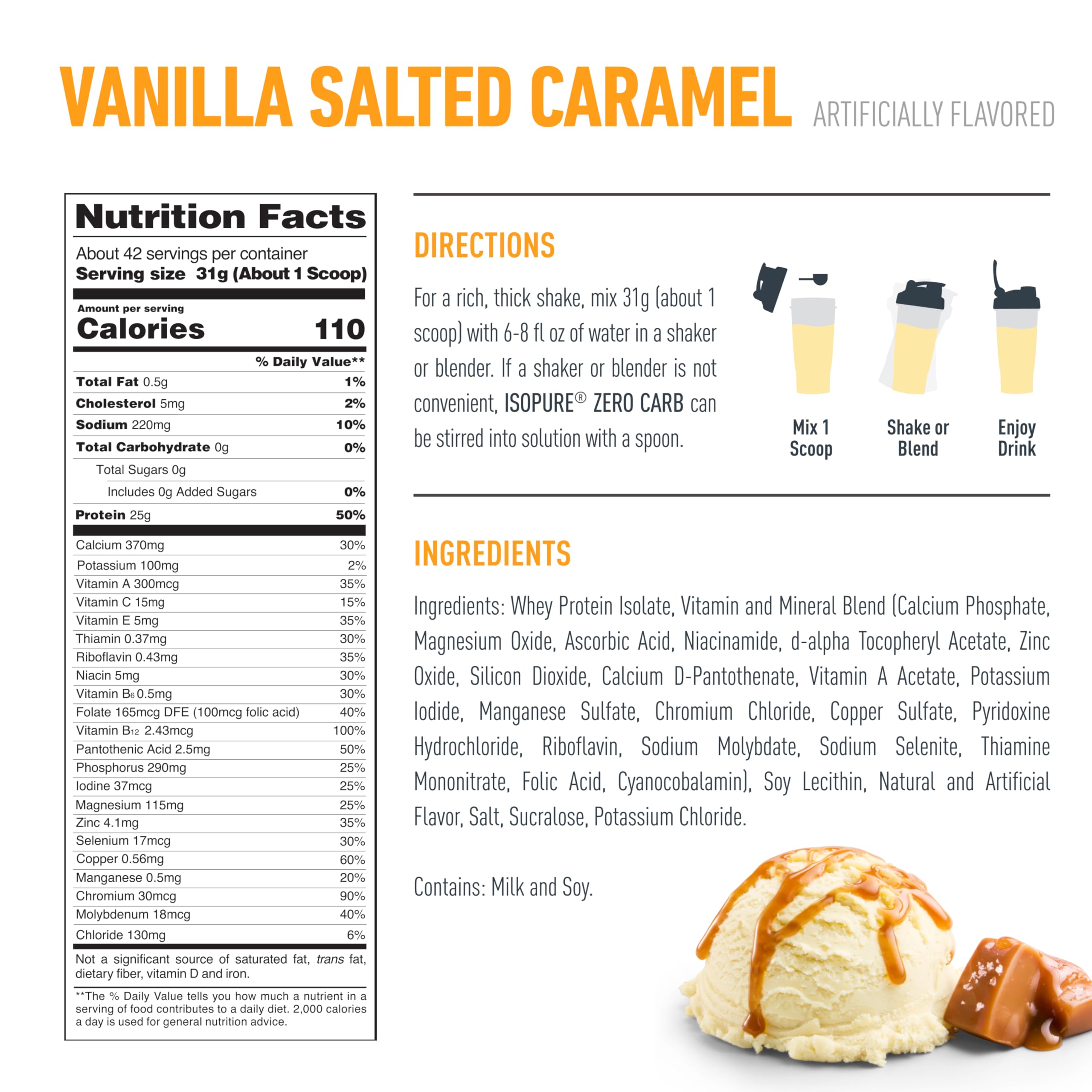 Pouring Isopure whey isolate shake into a glass for a creamy, sugar-free drink.