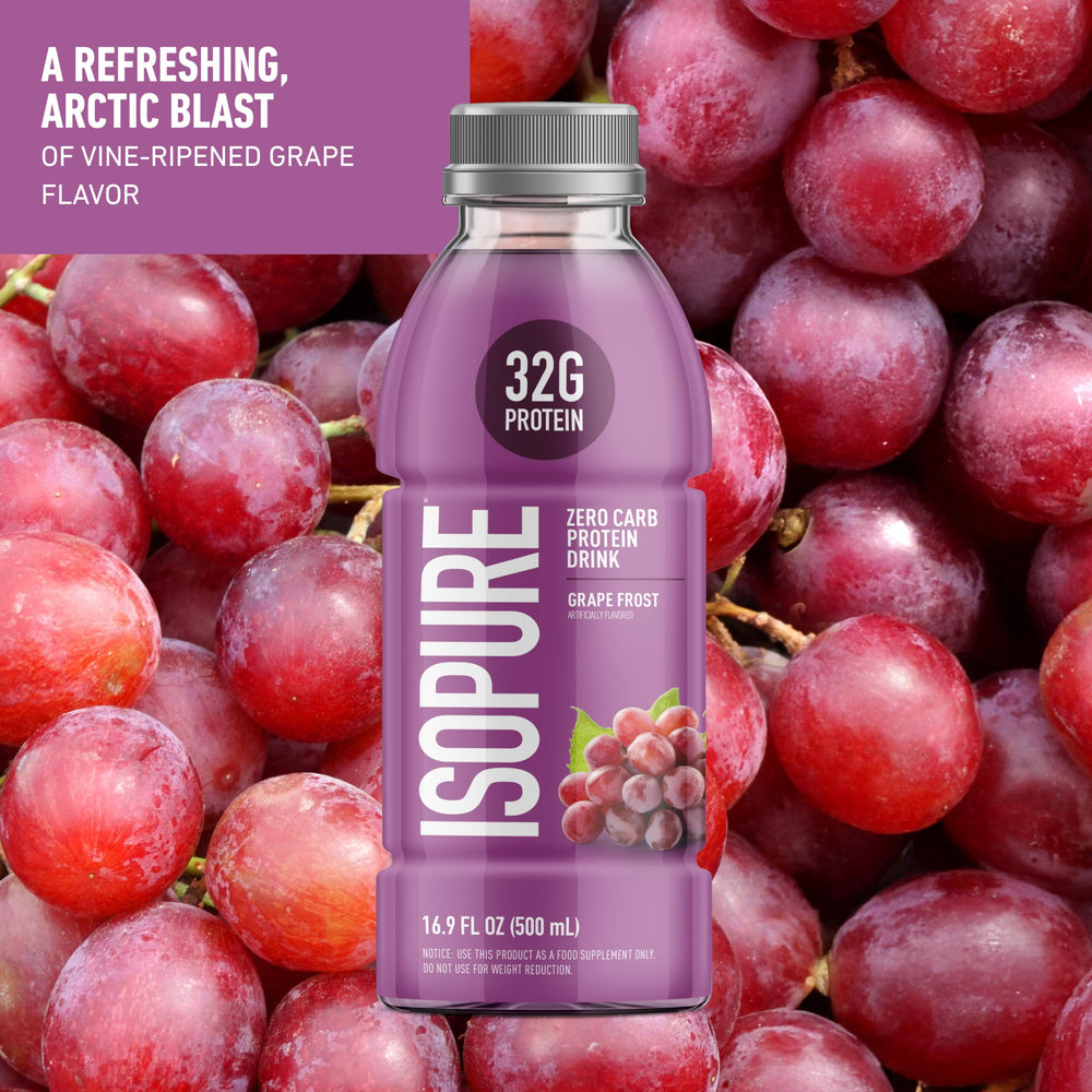 Isopure whey protein isolate ingredient close-up highlighting clean nutrition.