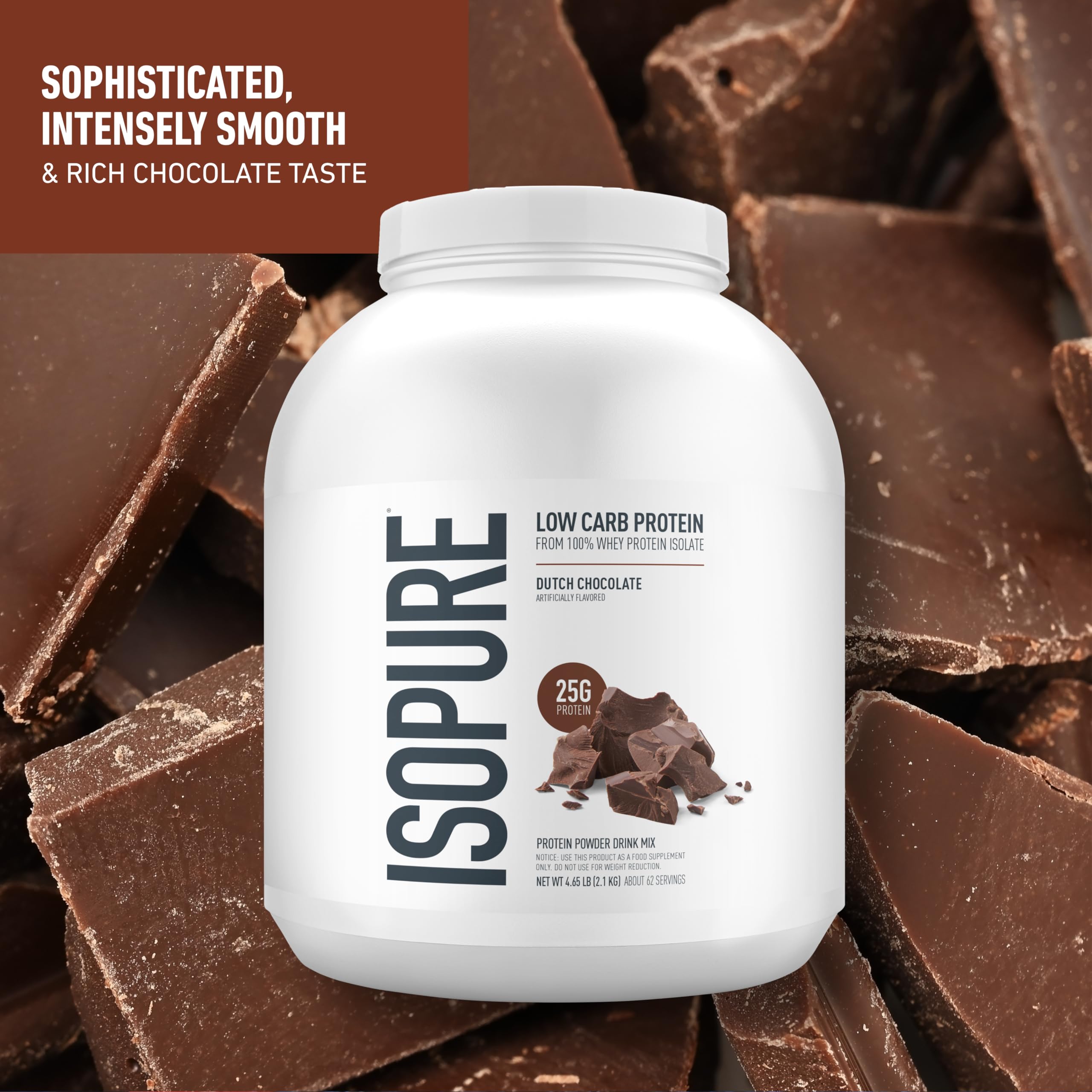 Isopure whey protein scoop ready for a quick post-workout shake.