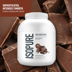 Isopure whey protein scoop ready for a quick post-workout shake.