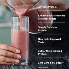 3 lb bottle of Isopure Zero Carb protein powder on kitchen counter.