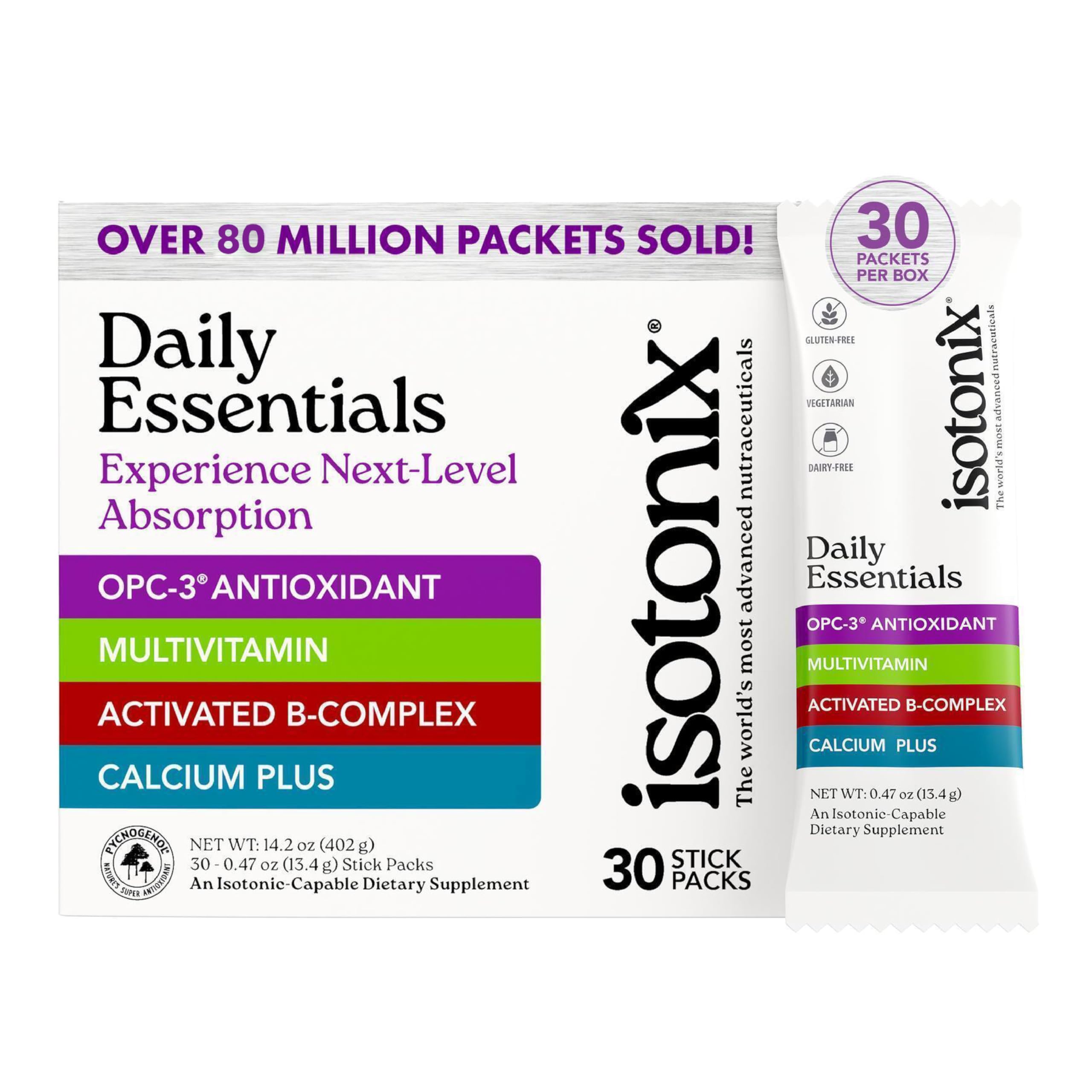 Isotonix Daily Essentials front view packets for easy daily supplementation.