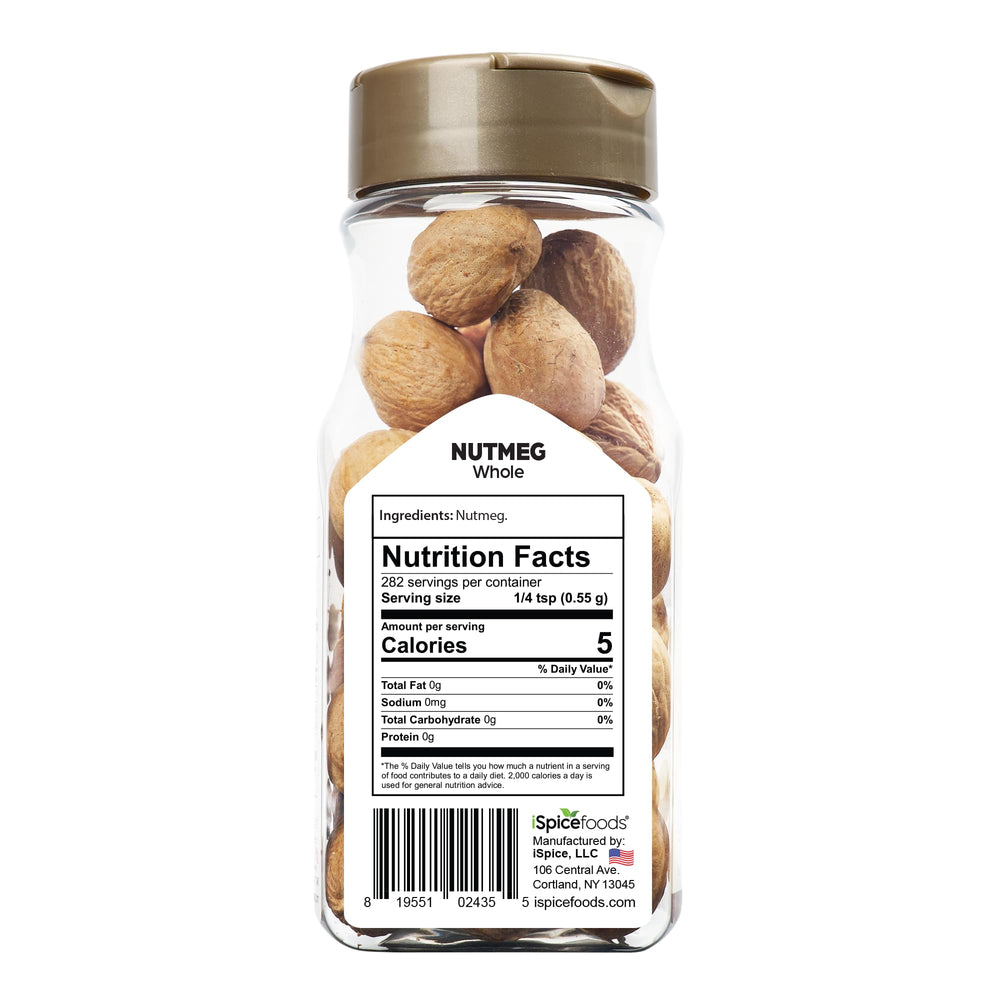 iSpice jar label showing nutrition and size for storage