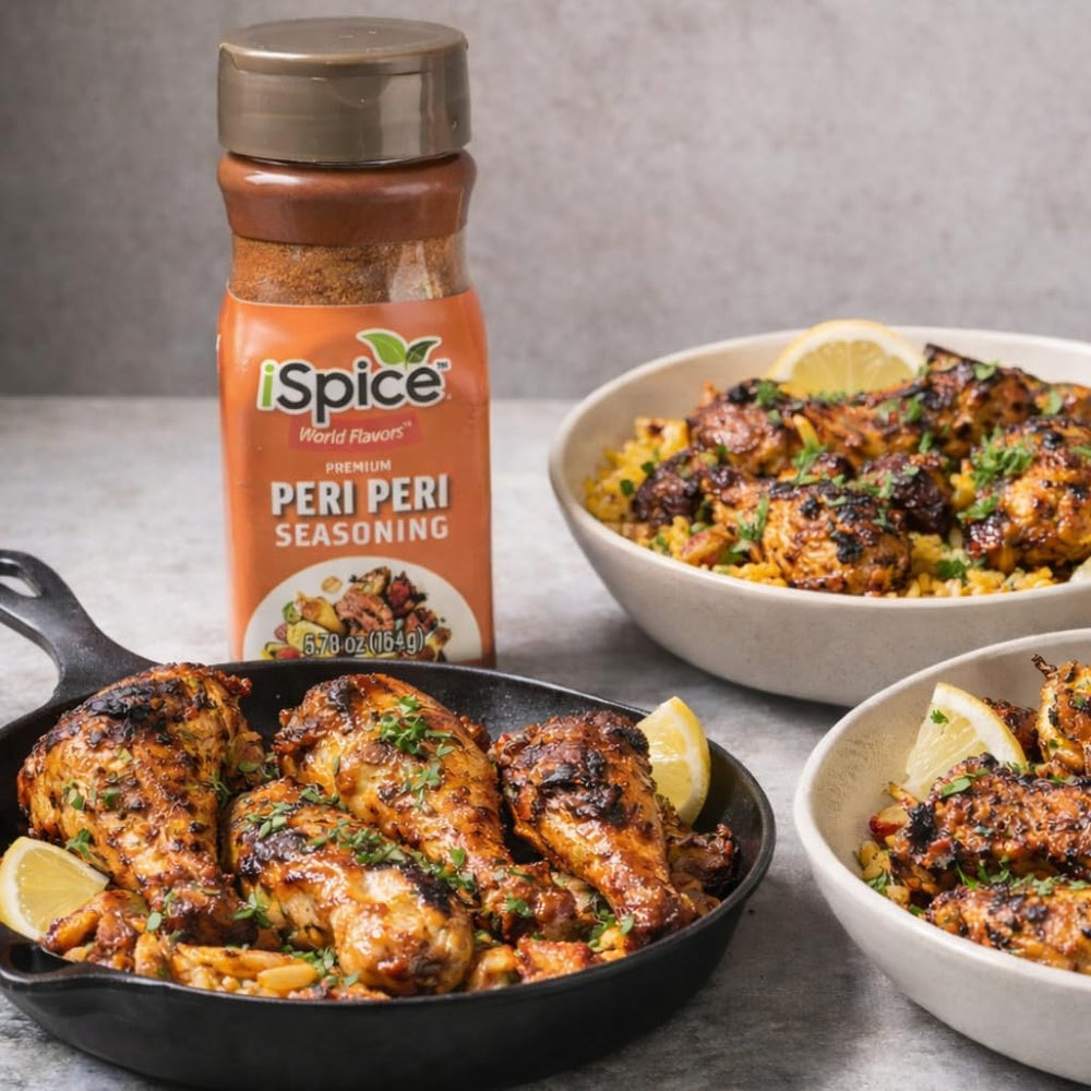 iSpice Peri Peri seasoning mixed in marinade for juicy, flavorful results.
