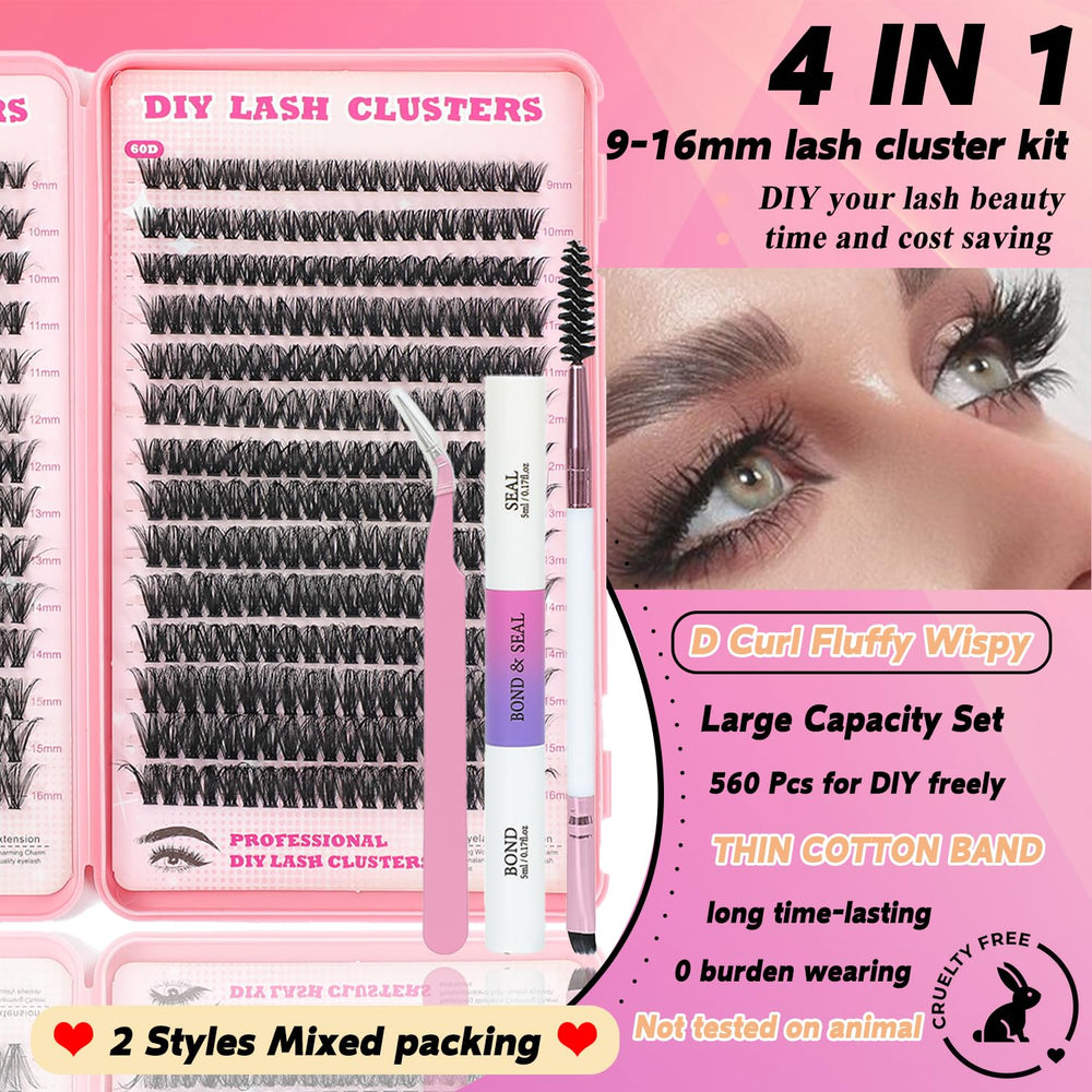 ISTGIFT Lash Clusters Kit dense 9-16mm image highlights versatile lengths for custom looks.