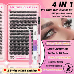 ISTGIFT Lash Clusters Kit dense 9-16mm image highlights versatile lengths for custom looks.