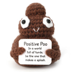 isthKUBW Positive Poo plush close-up highlighting ultra-soft yarn for comfort.