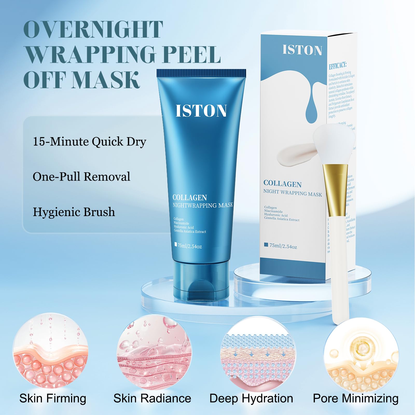 ISTON One-piece peel-off mask for clean removal.