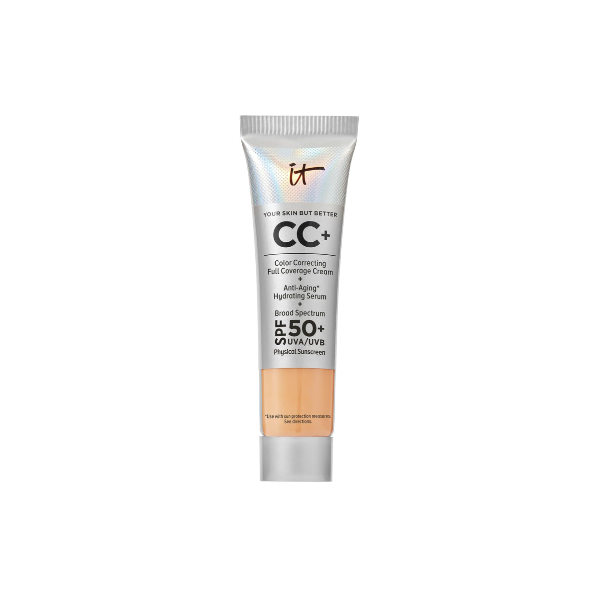 IT Cosmetics CC+ Cream Travel bottle with pump for quick full-coverage on the go
