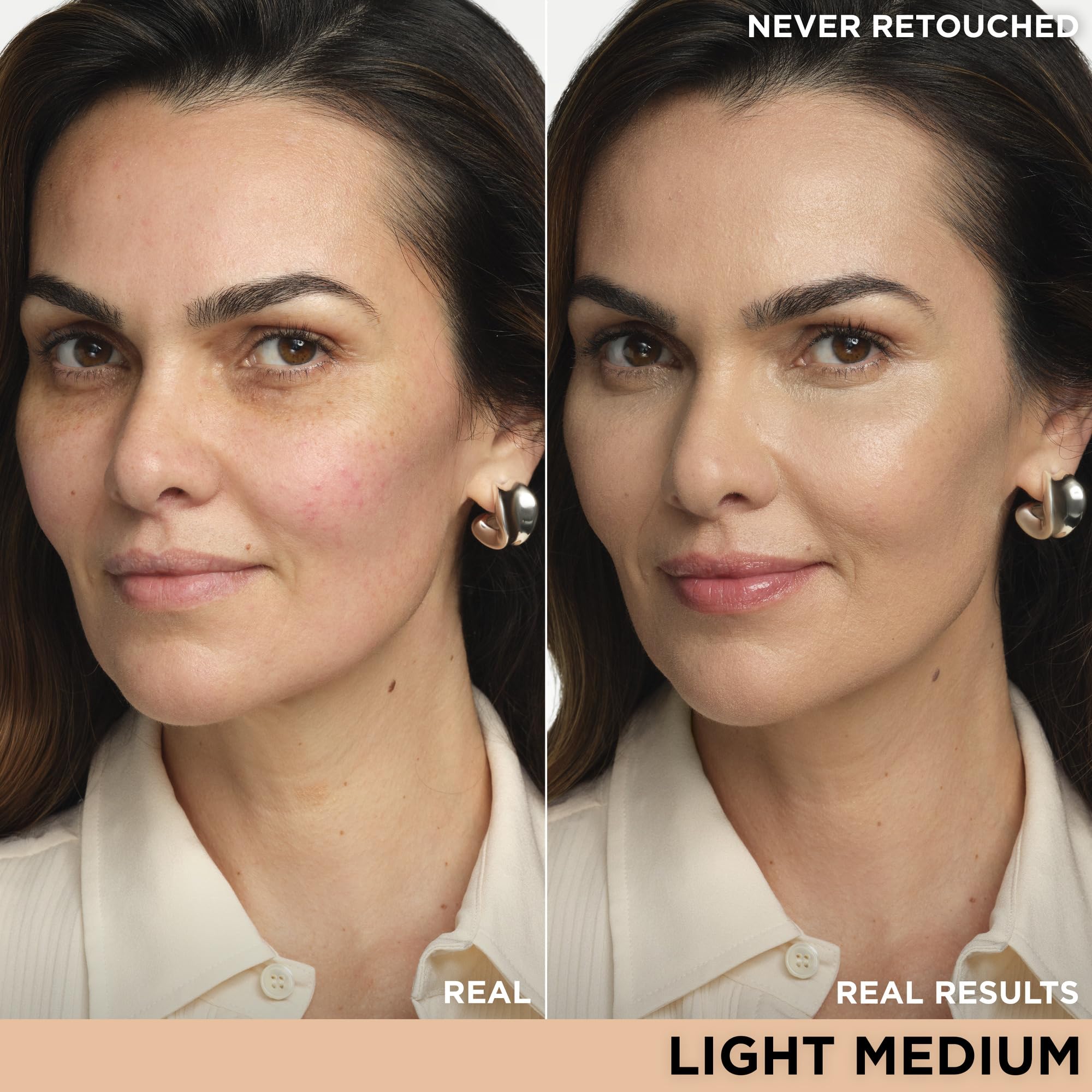 CC Plus Travel light medium swatch demonstrates color correction for skin tone