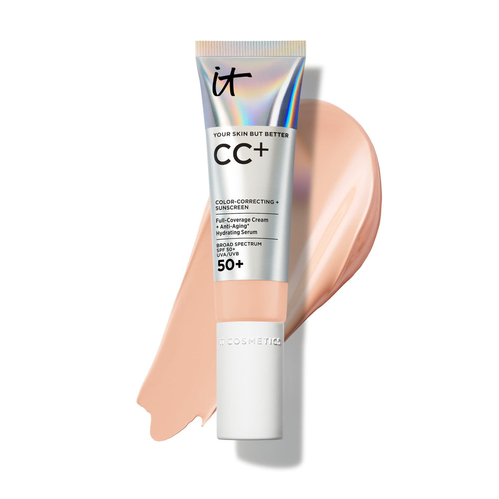 IT Cosmetics CC+ Cream Light Cool bottle shown with SPF 50+ protection and natural coverage