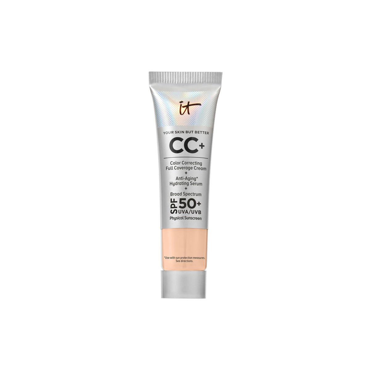 IT Cosmetics CC+ Cream Travel bottle with pump for SPF 50+ on the go