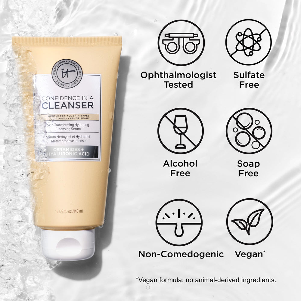 IT Cosmetics Confidence in a Cleanser Travel skin barrier support visual