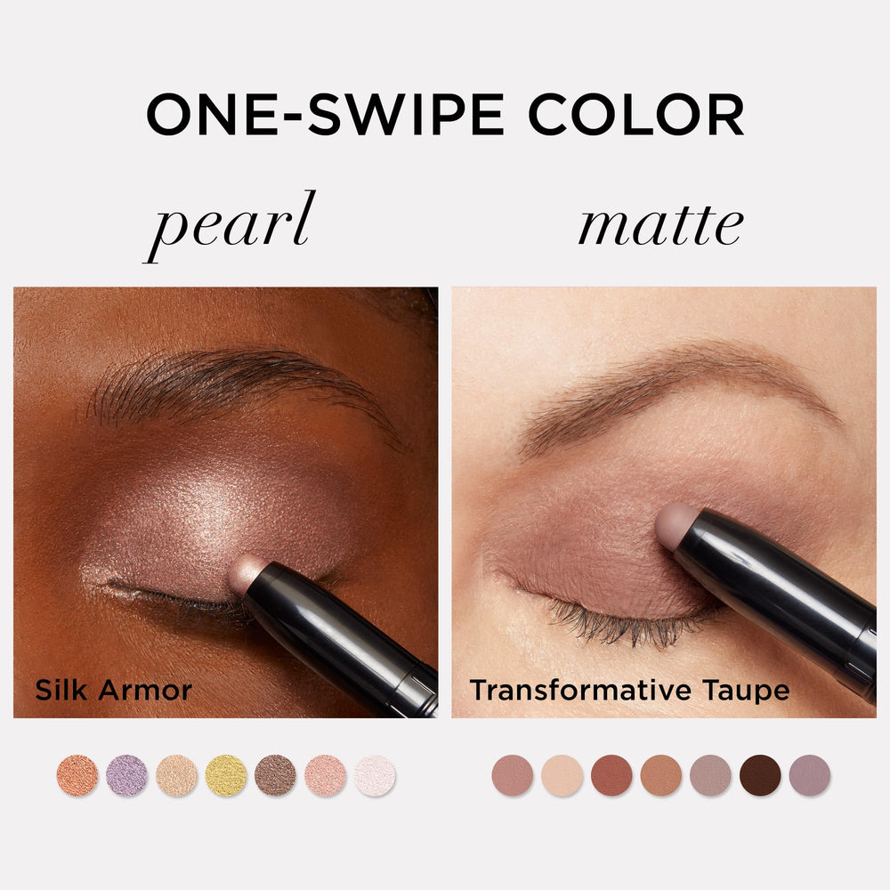 IT Cosmetics No-Tug Shadow Stick highlights tri-peptide and caffeine ingredients for lid comfort