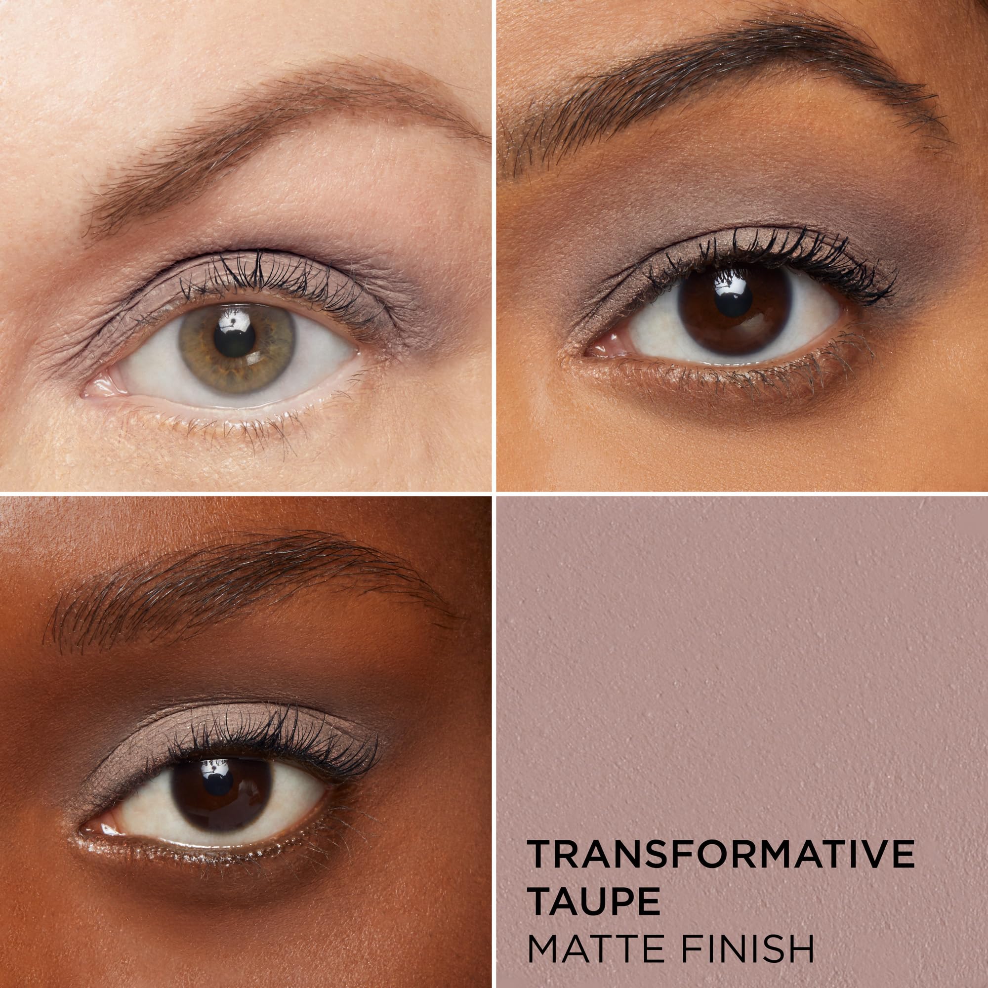IT Cosmetics No-Tug Waterproof Shadow Stick taupe on eyelid demonstrates creaseless blend