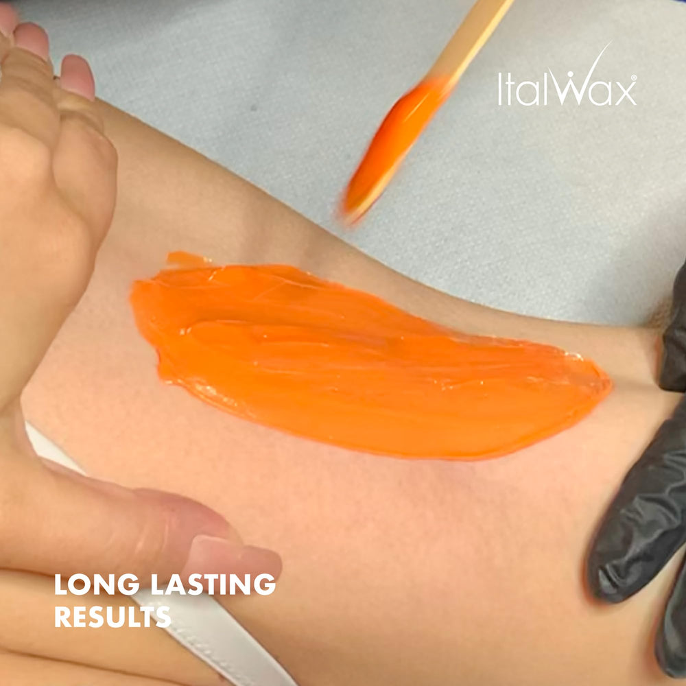 Italwax Top Line Coral wax beads packaging emphasizes organization for clinics.