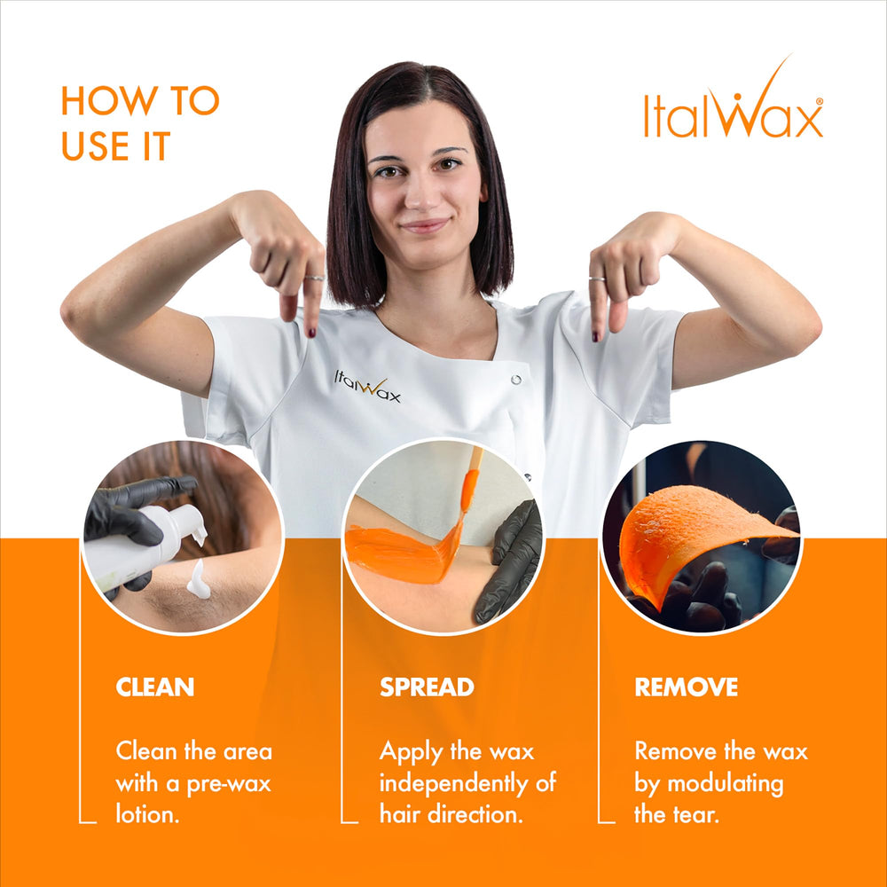 Italwax Top Line Coral wax beads for professional setups ensuring consistent results.