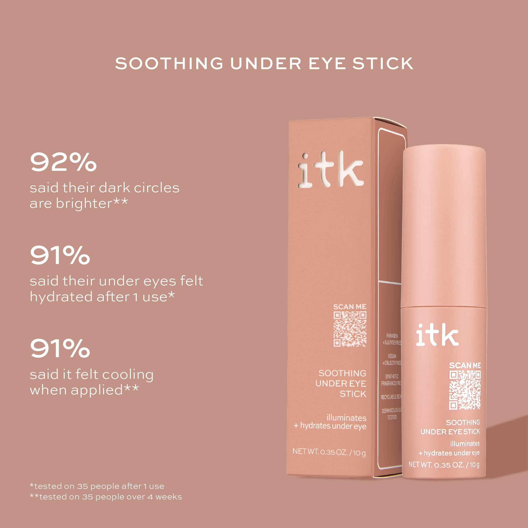 ITK Skincare Under Eye Stick provides soothing redness relief for sensitive skin around eyes
