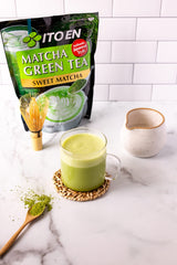Ito En matcha smoothie bowl with bright greens