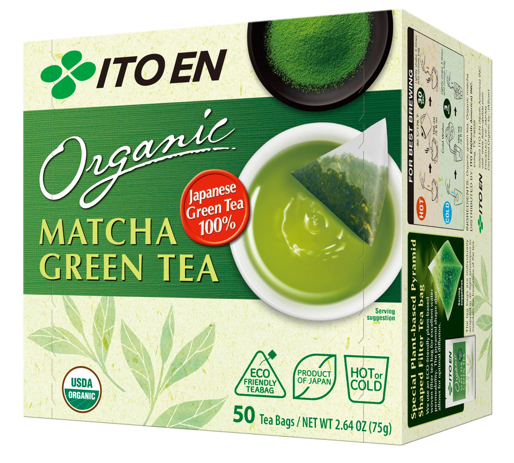 ITO EN Organic Matcha Green Tea bags for rich aroma and hot or iced brewing