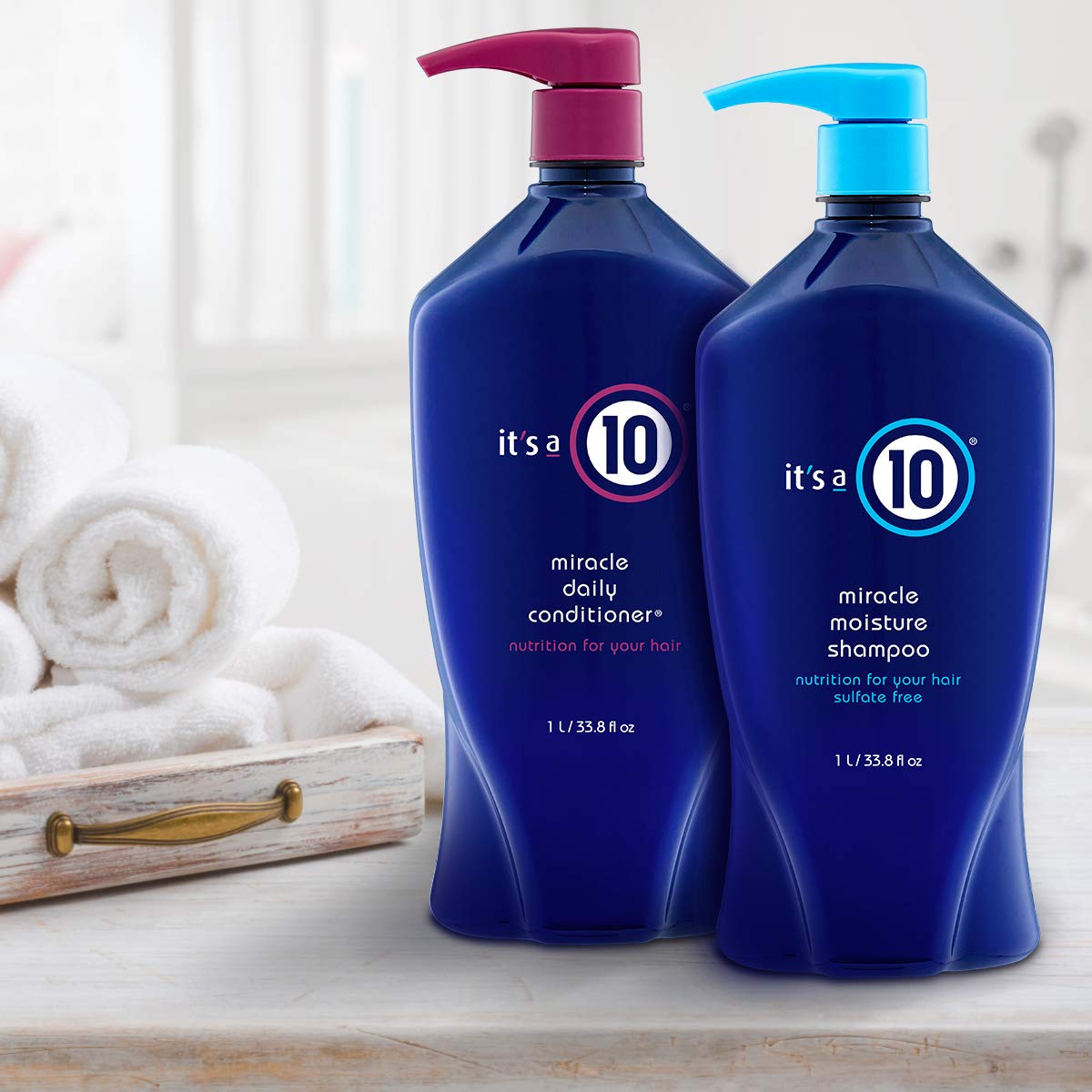 It's A 10 Miracle Moisture Daily Conditioner bottle signals inner moisture delivery.
