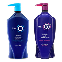 It's A 10 Miracle Moisture Shampoo bottle shows deep hydration for color-treated hair.