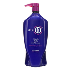 It's A 10 Miracle Moisture Shampoo bottle pour indicates rich lather potential.