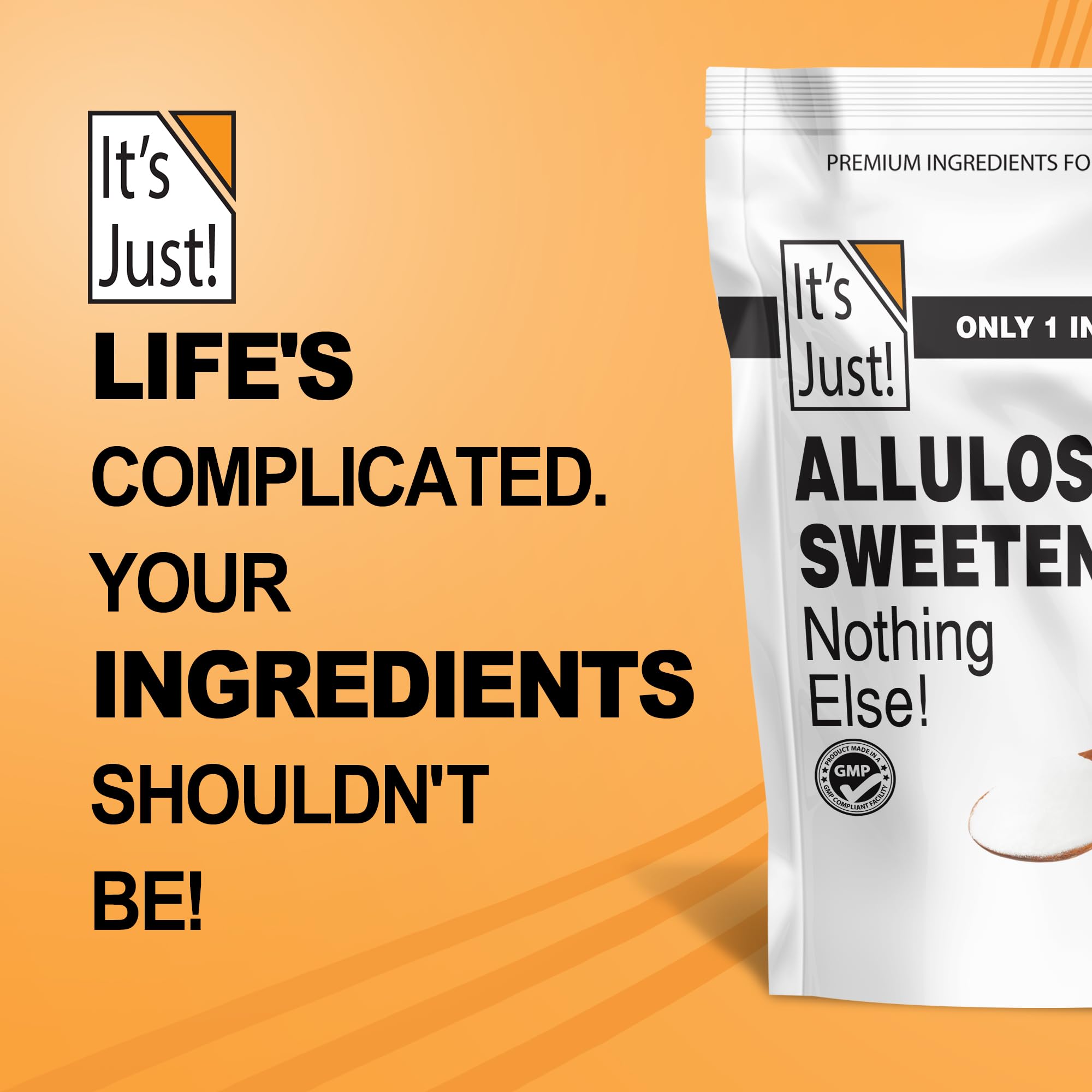 It's Just! Allulose kitchen setup promotes convenient sugar substitute in meals.