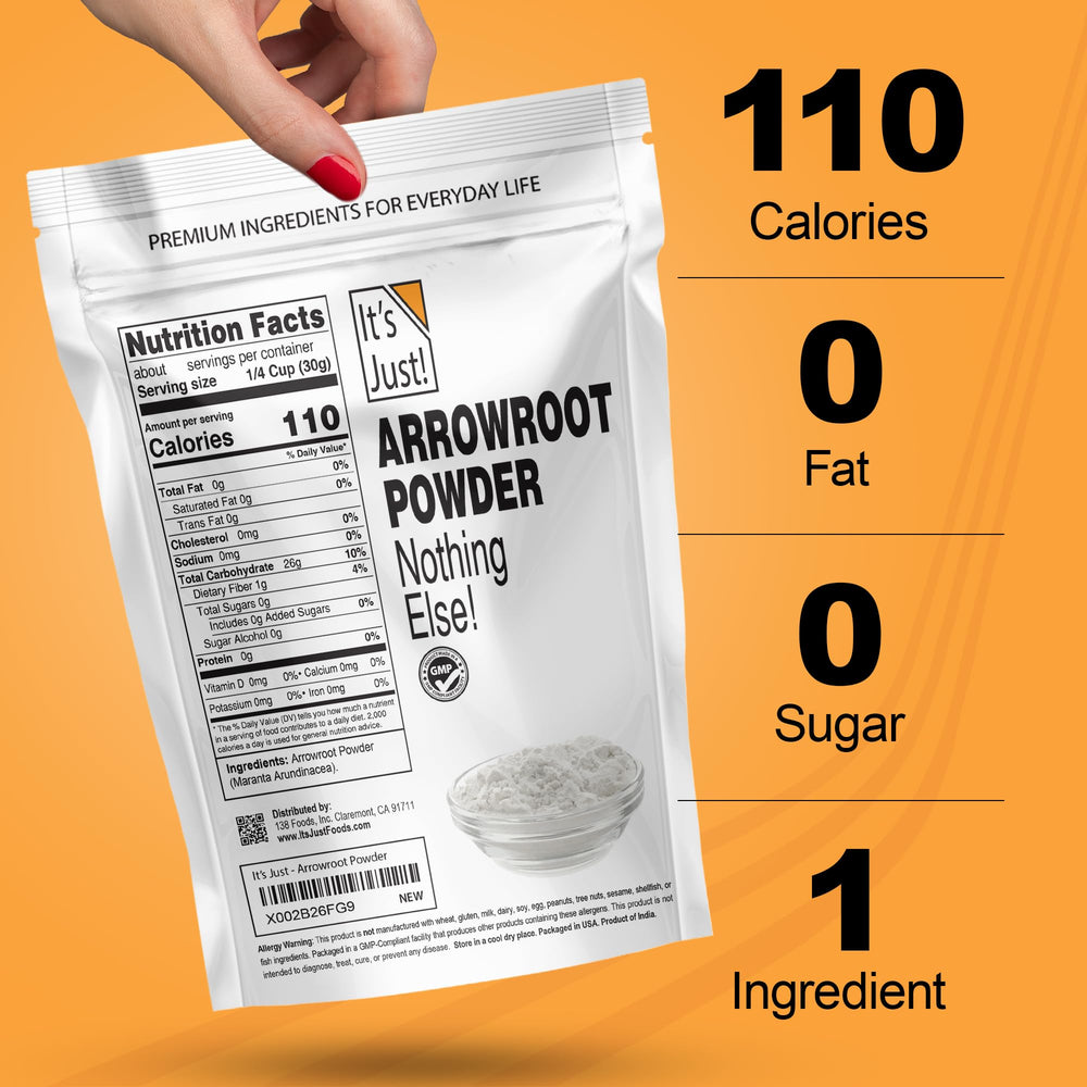 It's Just Arrowroot Powder biscuit dough texture booster for fluffy results.